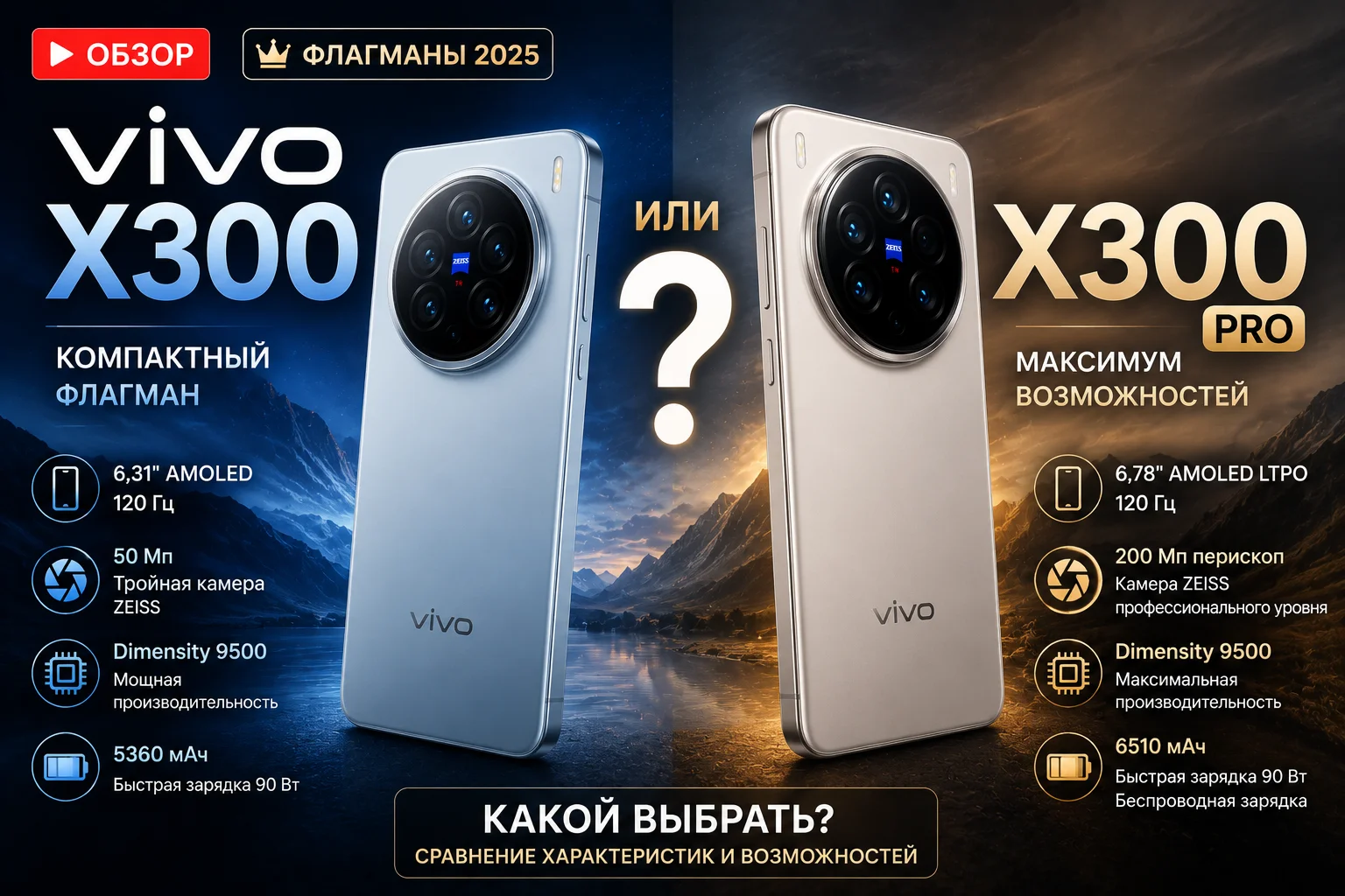Vivo X300 или X300 Pro: реальные отличия и кому что выбрать