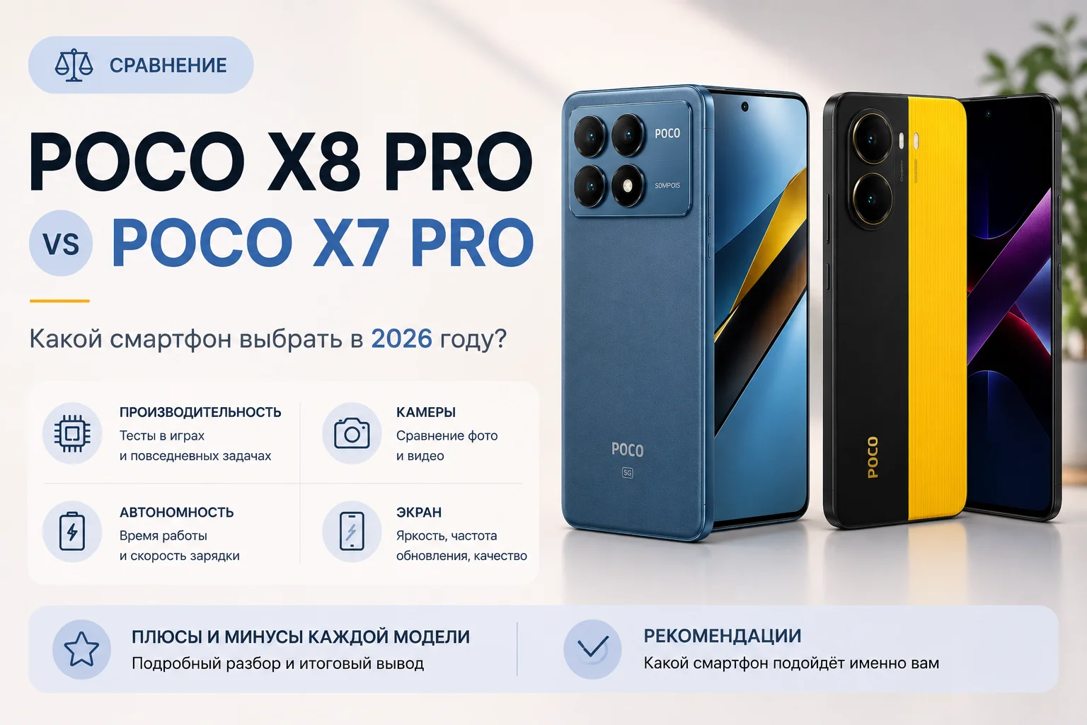 POCO X8 Pro или X7 Pro: почему новая модель дешевле и в чём выиграла