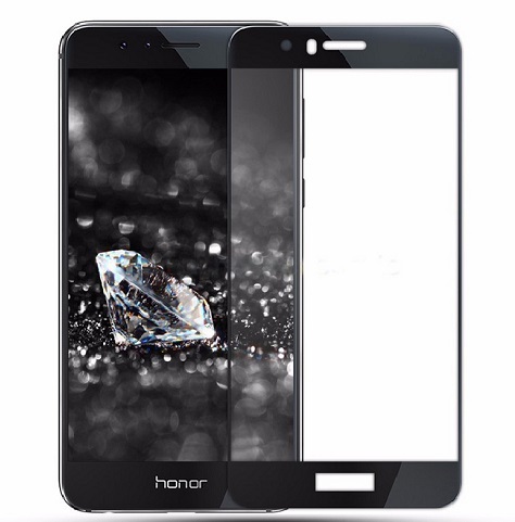 Защитное стекло Huawei Honor 8 с твердой рамкой Черное