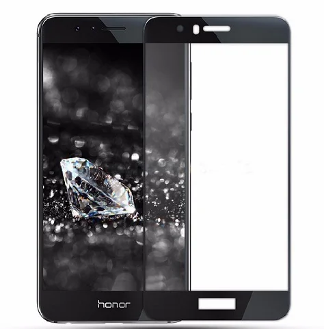 Защитное стекло Huawei Honor 8 с твердой рамкой Черное
