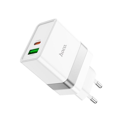 Сетевая зарядка HOCO (N21) (PD 30W, QC 3.0) Белый