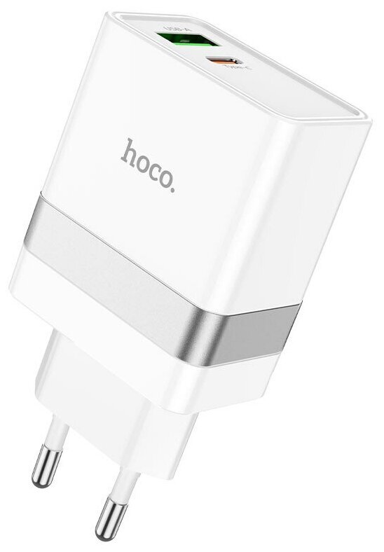 Сетевая зарядка HOCO (N21) (PD 30W, QC 3.0) Белый