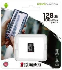 Купить Карта памяти Kingston Canvas Select Plus microSDXC + SD адаптер 128GB 100MB/s Class 10 Карта памяти Kingston Canvas Select Plus microSDXC + SD адаптер 128GB 100MB/s Class 10