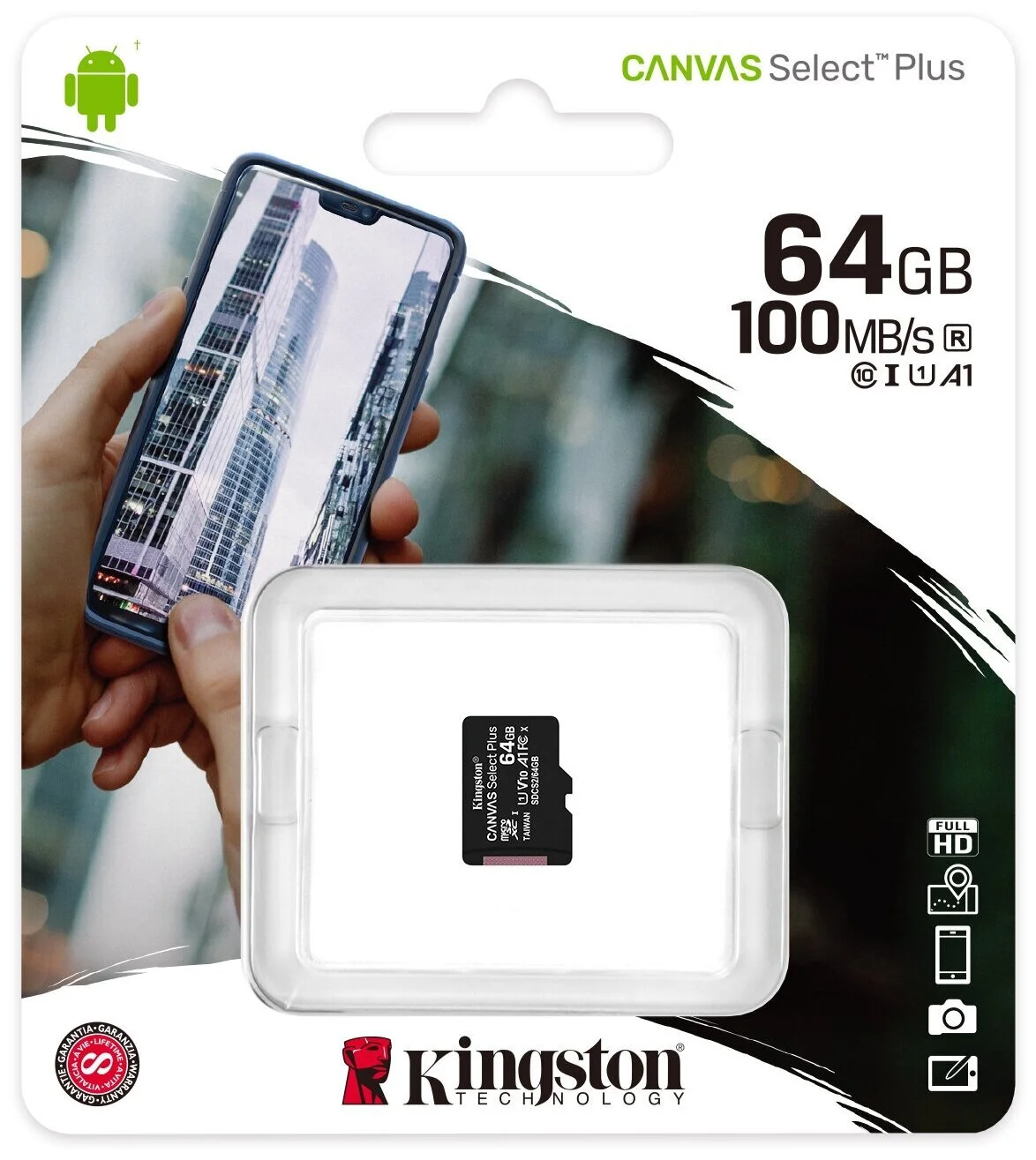 Купить Карта памяти Kingston Canvas Select Plus microSDXC + SD адаптер 64GB 100MB/s Class 10 Карта памяти Kingston Canvas Select Plus microSDXC + SD адаптер 64GB 100MB/s Class 10