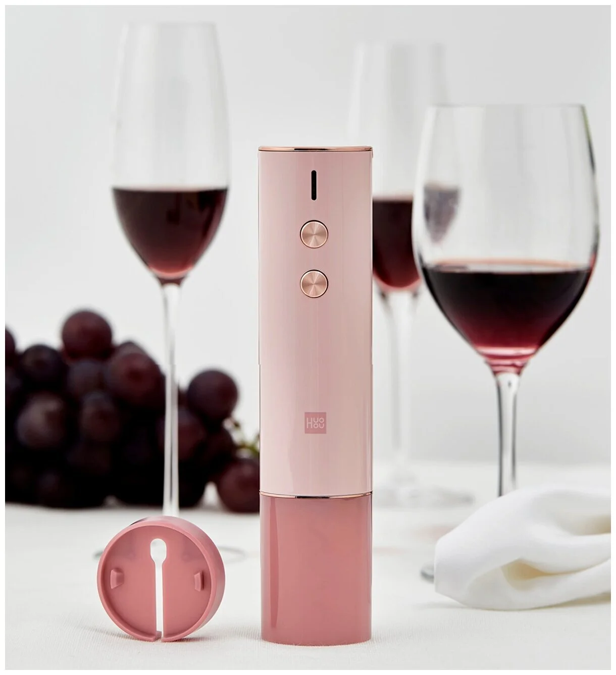 Купить Электрический штопор с подсветкой Xiaomi HuoHou Wine Electric Bottle Opener Розовый Электрический штопор с подсветкой Xiaomi HuoHou Wine Electric Bottle Opener Розовый