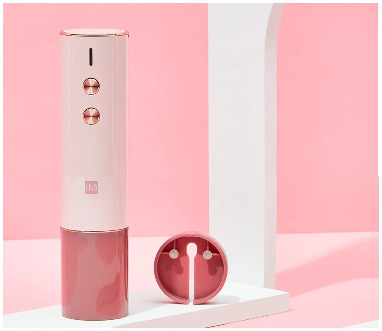 Купить Электрический штопор с подсветкой Xiaomi HuoHou Wine Electric Bottle Opener Розовый Электрический штопор с подсветкой Xiaomi HuoHou Wine Electric Bottle Opener Розовый