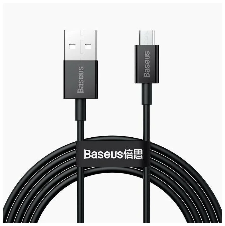 Кабель Baseus Superior Series Fast Charging Data Cable USB to Micro (2A, 2m) (CAMYS-A01) Черный