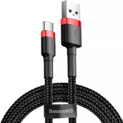 Кабель Baseus Cafule Cable USB For Type-C (3A, 1m) (CATKLF-B91) Красный+Черный