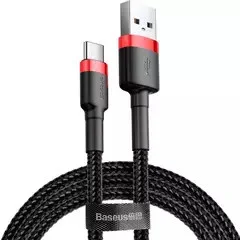 Купить Кабель Baseus Cafule Cable USB For Type-C (3A, 1m) (CATKLF-B91) Красный+Черный Кабель Baseus Cafule Cable USB For Type-C (3A, 1m) (CATKLF-B91) Красный+Черный