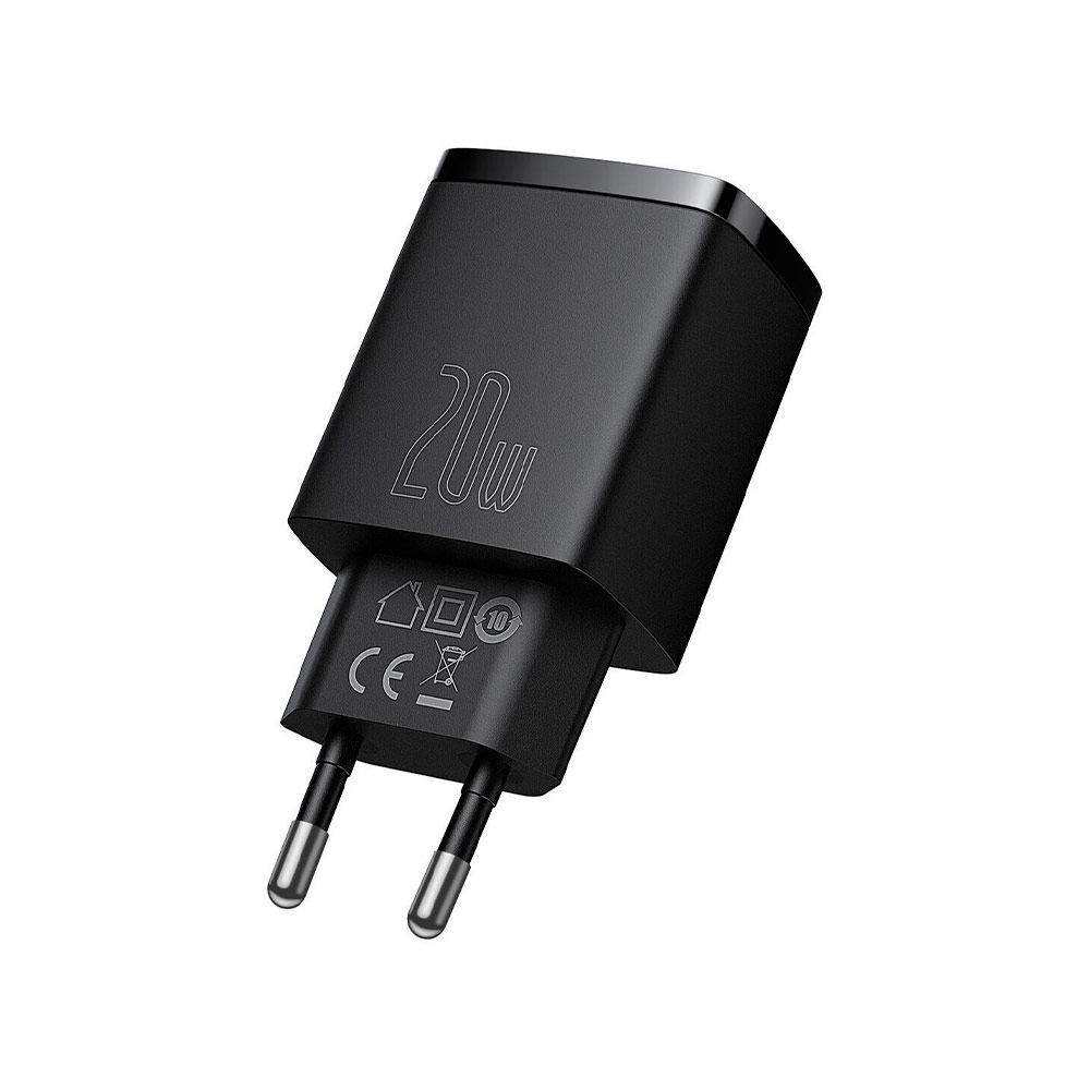 Baseus Compact Quick Charger U C 20W EU Black CCXJ-B01