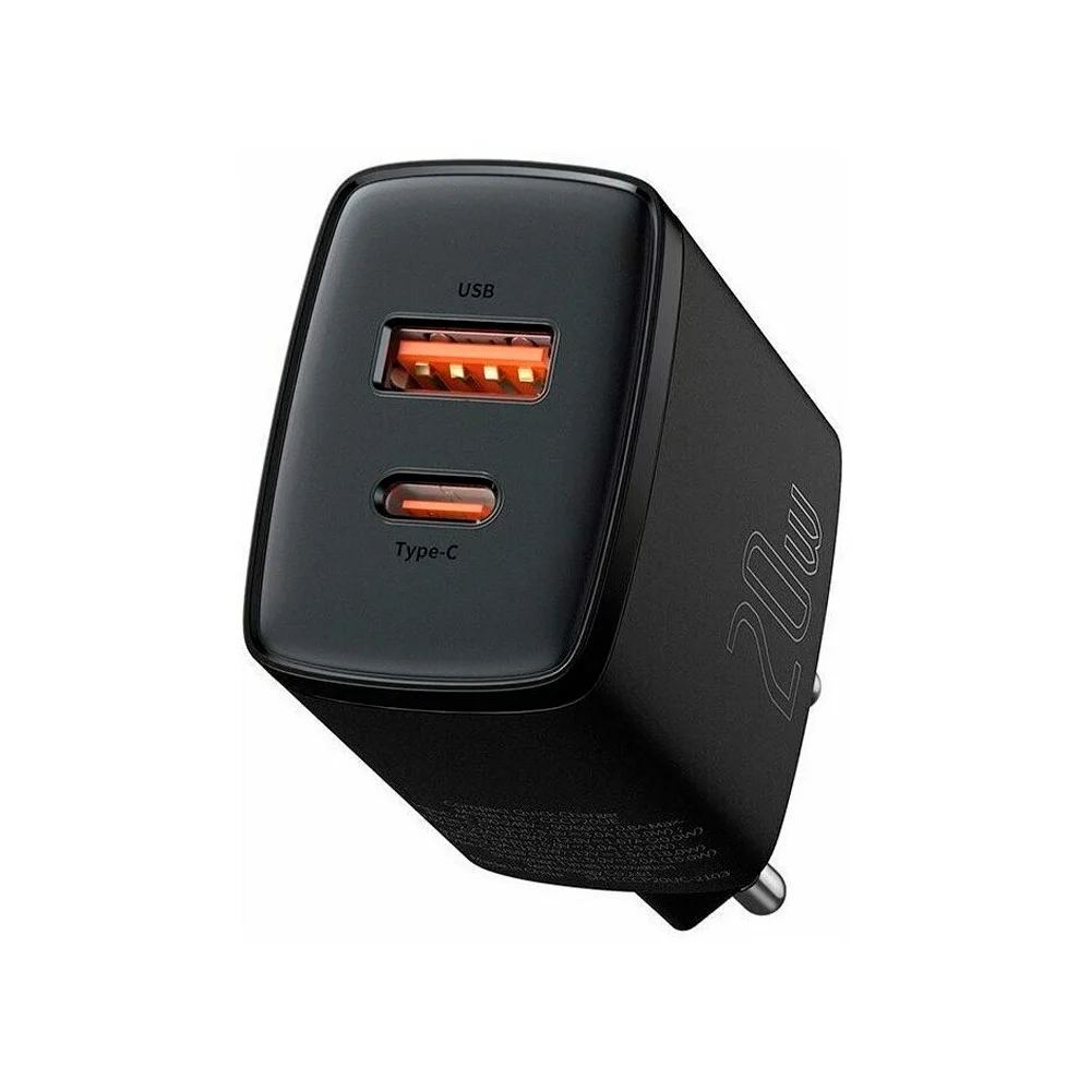Купить Сетевая зарядка Baseus Compact Quick Charger USB+Type-C, 3A, 20W, (CCXJ-B01) Черный Сетевая зарядка Baseus Compact Quick Charger USB+Type-C, 3A, 20W, (CCXJ-B01) Черный