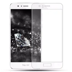Защитное стекло Huawei Honor 8 с твердой рамкой (Белое)