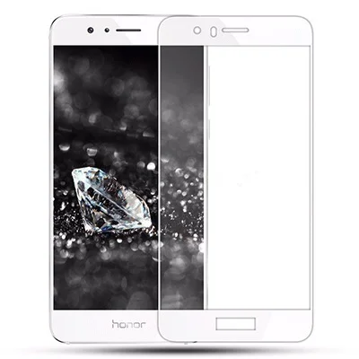 Защитное стекло Huawei Honor 8 с твердой рамкой (Белое)
