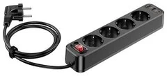 Купить Сетевой фильтр HOCO NS1 Aura PD 18W+QC 3.0 4 гнезда+2USB+Type-C USB-C 1.8м Черный Сетевой фильтр HOCO NS1 Aura PD 18W+QC 3.0 4 гнезда+2USB+Type-C USB-C 1.8м Черный
