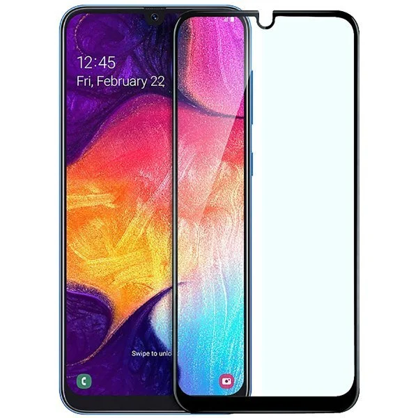 Защитное стекло Samsung Galaxy A10 FullGlue с твердой рамкой Черное
