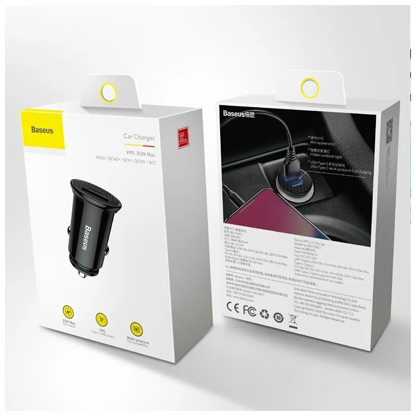 Автомобильное зарядное устройство Baseus Car Charger PPS (30W) (CCALL-AS01) Черный