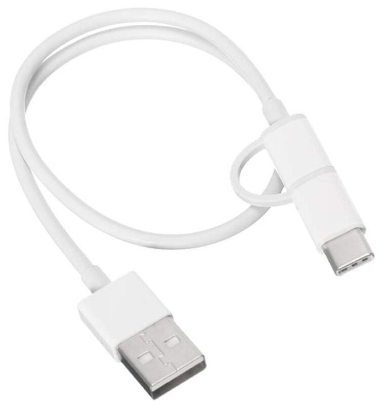 Кабель Xiaomi USB microUSB / Type-c (двойной) (SJX02ZM) (1м) Белый