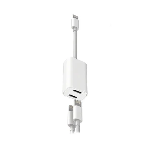 Купить Адаптер Lightning-Lightning (папа-мама*2) 10 см Белый Адаптер Lightning-Lightning (папа-мама*2) 10 см Белый