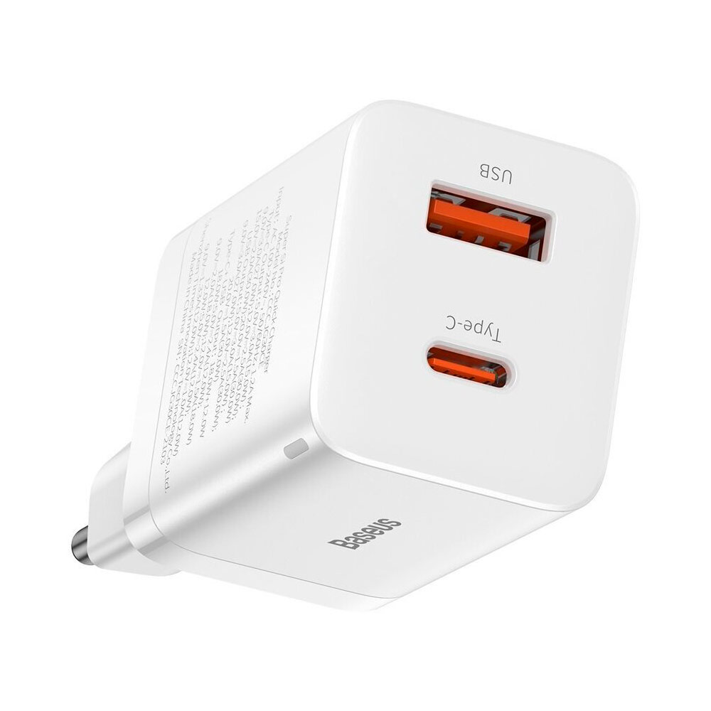 Сетевая зарядка Baseus Super Si Pro Quick Charger C+U 30W (PD, QC) (CCSUPP-E02) Белый