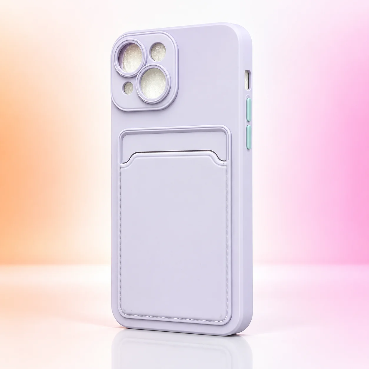 Чехол силиконовый BUTTON с карманом для карт iPhone 14