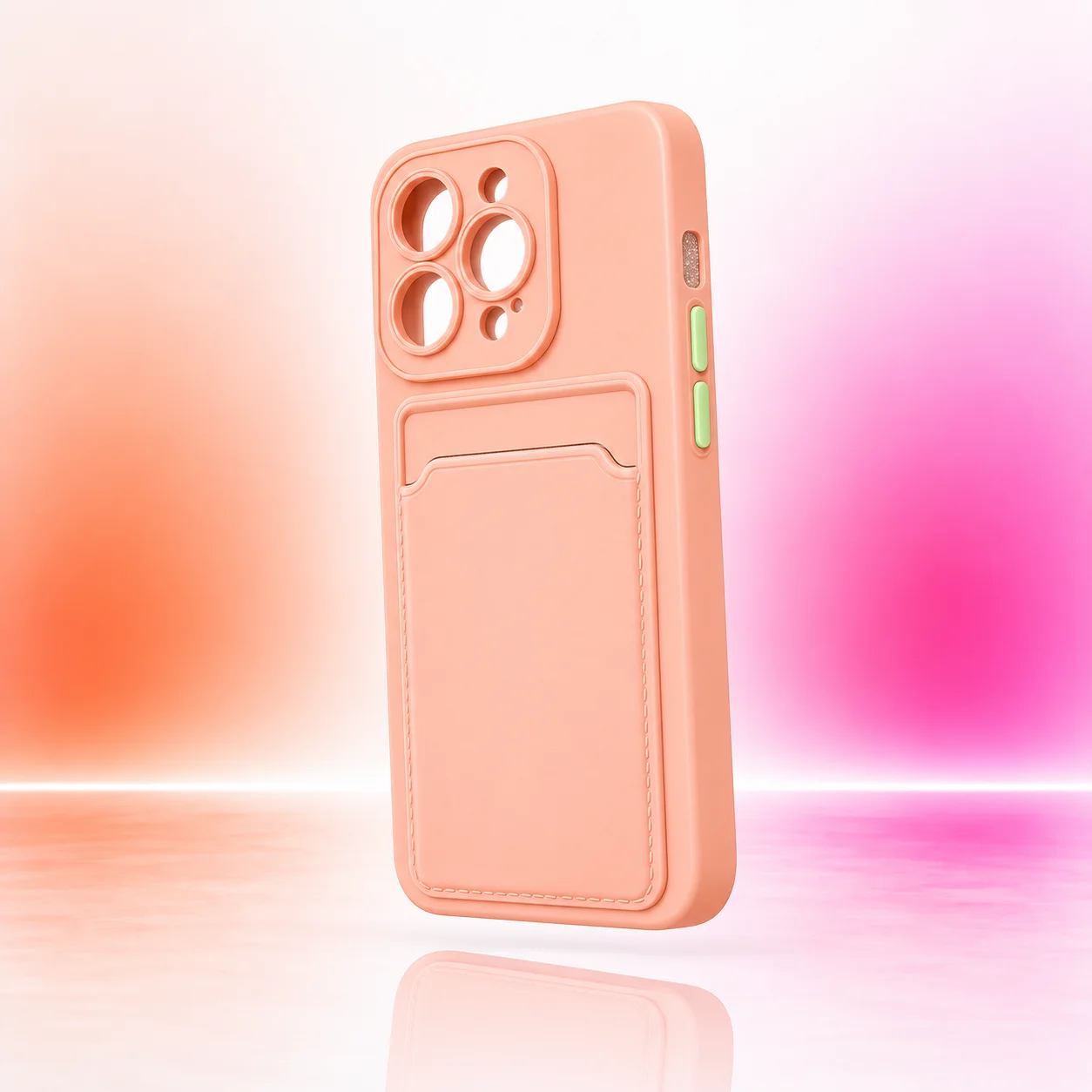 Чехол силиконовый BUTTON с карманом для карт iPhone 14 Pro