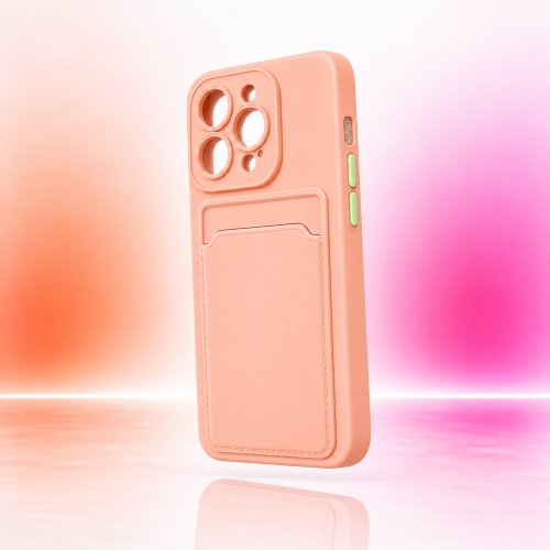 Чехол силиконовый BUTTON с карманом для карт iPhone 14 Pro