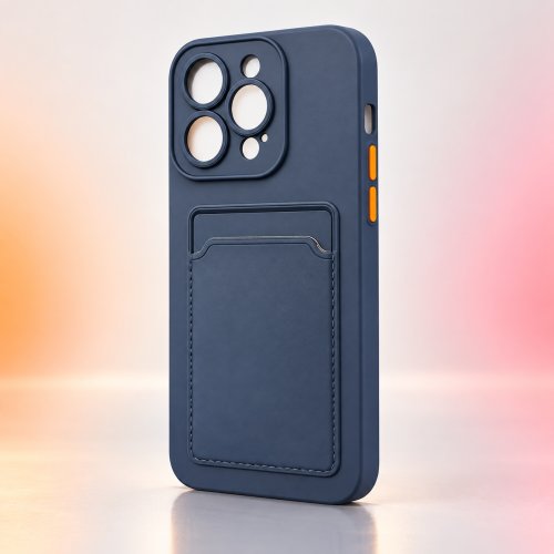 Чехол силиконовый BUTTON с карманом для карт iPhone 14 Pro Max