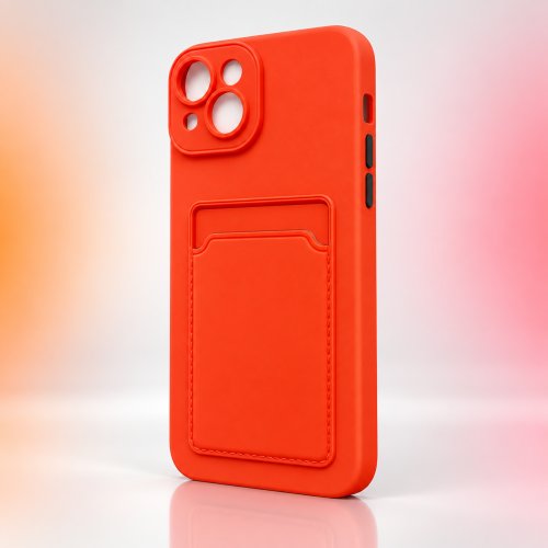 Чехол силиконовый BUTTON с карманом для карт iPhone 14 Plus