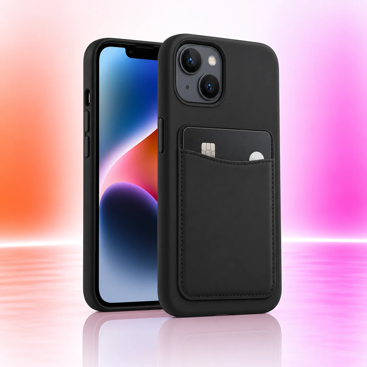 Чехол силиконовый POKET с карманом для карт iPhone 14