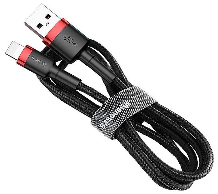 Кабель Baseus Cafule USB to Lightning (2,4А, 2m) (CALKLF-C19) Черный+Красный