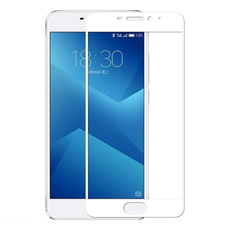 Защитное стекло Meizu M5 Note с твердой рамкой (Белое)
