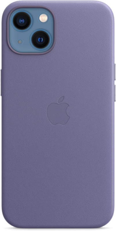 Чехол накладка Leather Case c MagSafe iPhone 13 Сиреневый