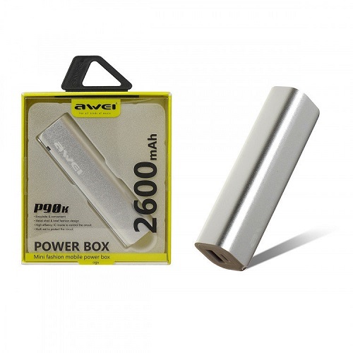 Внешний аккумулятор Awei PowerBank (P90K) 2600 mAh Silver (Серебристый)