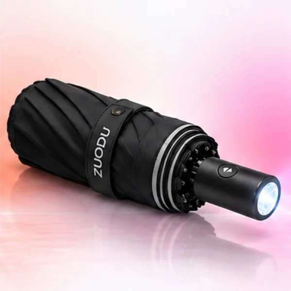 Зонт Zuodu Automatic Umbrella Led Черный