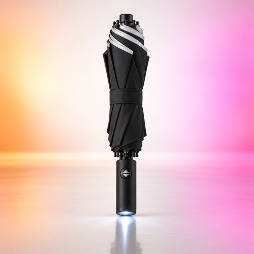 Зонт Zuodu Automatic Umbrella Led Черный