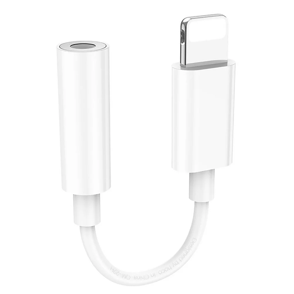 Купить Адаптер HOCO для наушников Lightning на Jack 3.5 (LS34) Белый Адаптер HOCO для наушников Lightning на Jack 3.5 (LS34) Белый