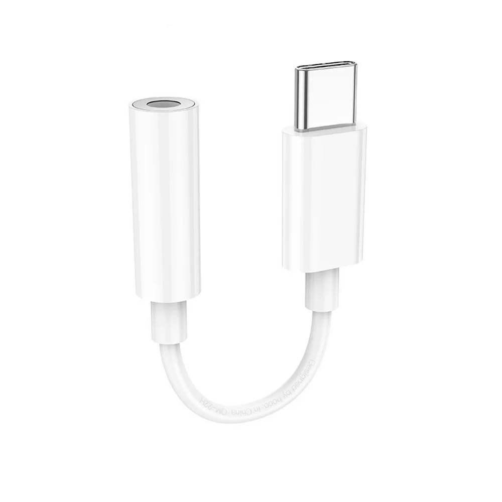Адаптер HOCO для наушников Type-C на Jack 3.5 (LS35) Белый