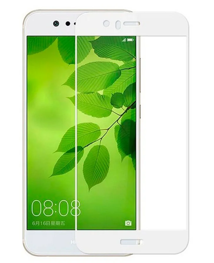 Защитное стекло Huawei Nova 2 Plus с твердой рамкой Белое