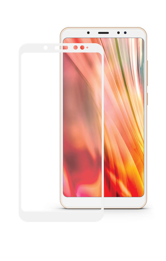 Защитное стекло Xiaomi Redmi S2 с твердой рамкой Белое