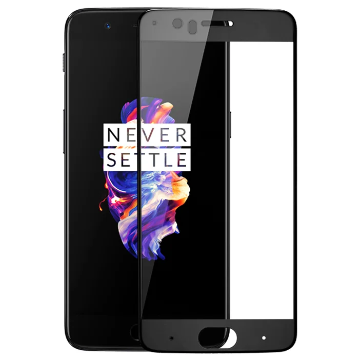 Защитное стекло OnePlus 5 с твердой рамкой Чёрное