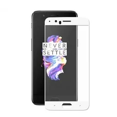 Защитное стекло OnePlus 5 с твердой рамкой Белое