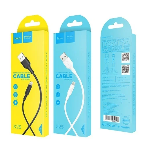 Кабель HOCO (X25) Soarer Charging Apple Lightning Белый