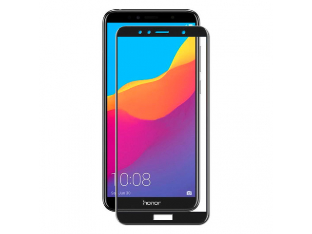 Защитное стекло Huawei Honor 7A/ Y5 Prime (2018) с твердой рамкой Черное