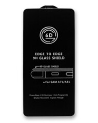 Защитное стекло Samsung Galaxy A71 на весь экран (6D) Черное