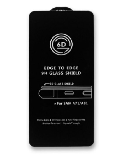 Защитное стекло Samsung Galaxy A71 на весь экран (6D) Черное