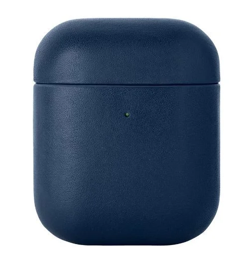Чехол Apple AirPods кожаный темно-синий квадрат