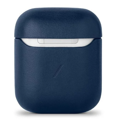 Купить Чехол Apple AirPods кожаный темно-синий квадрат Чехол Apple AirPods кожаный темно-синий квадрат