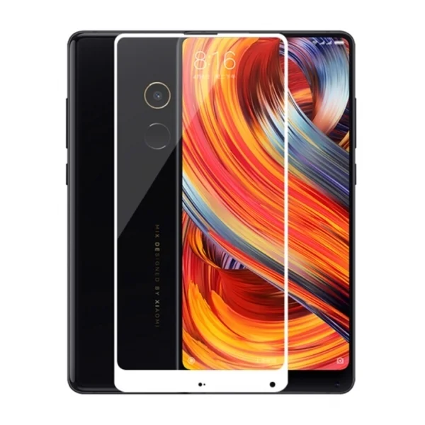 Защитное стекло Xiaomi Mi Mix 2 / Mi Mix 2S с твердой рамкой Белое