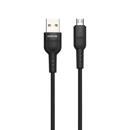 Кабель Borofone (BU17) Starlight smart MicroUSB с автоотключением Черный