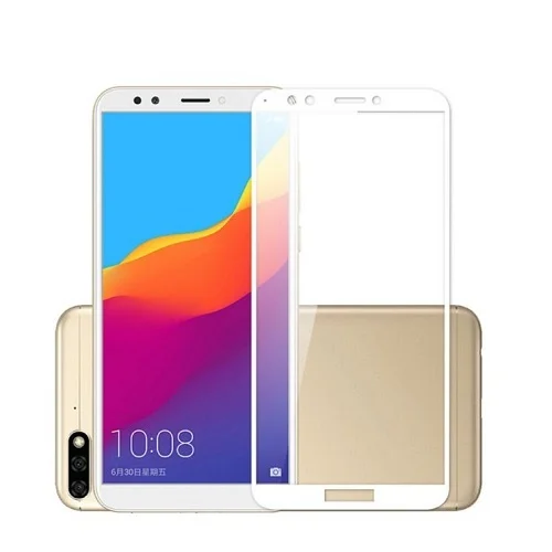 Защитное стекло City Huawei Honor 7A Pro / Y6 Prime (2018) с твердой рамкой Белое
